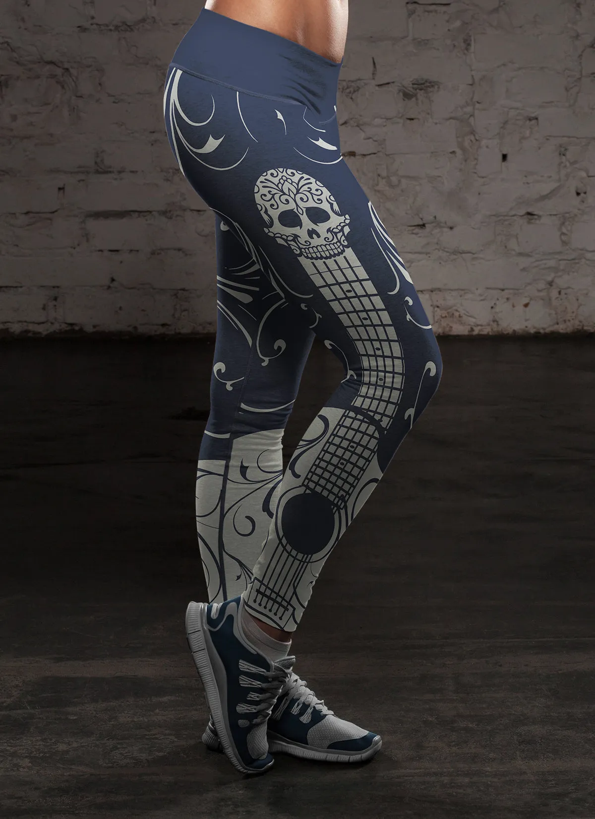 Sugar Skull Guitar Leggings