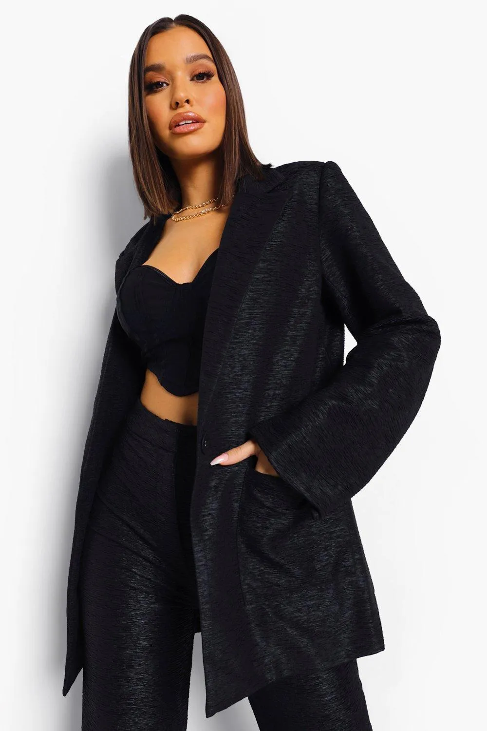 Textured Oversized Blazer