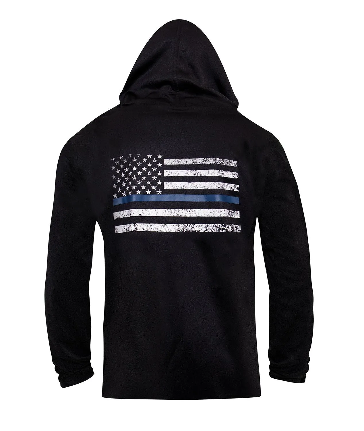 Thin Blue Line Concealed Carry Zippered Hoodie - Black