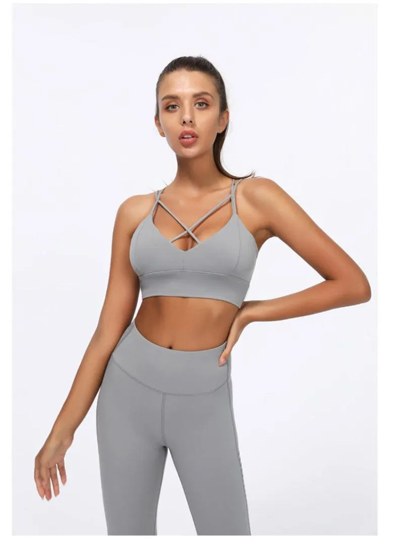 Thin Strap Push-Up Sports Bra for Women