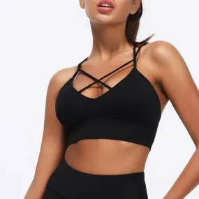 Thin Strap Push-Up Sports Bra for Women