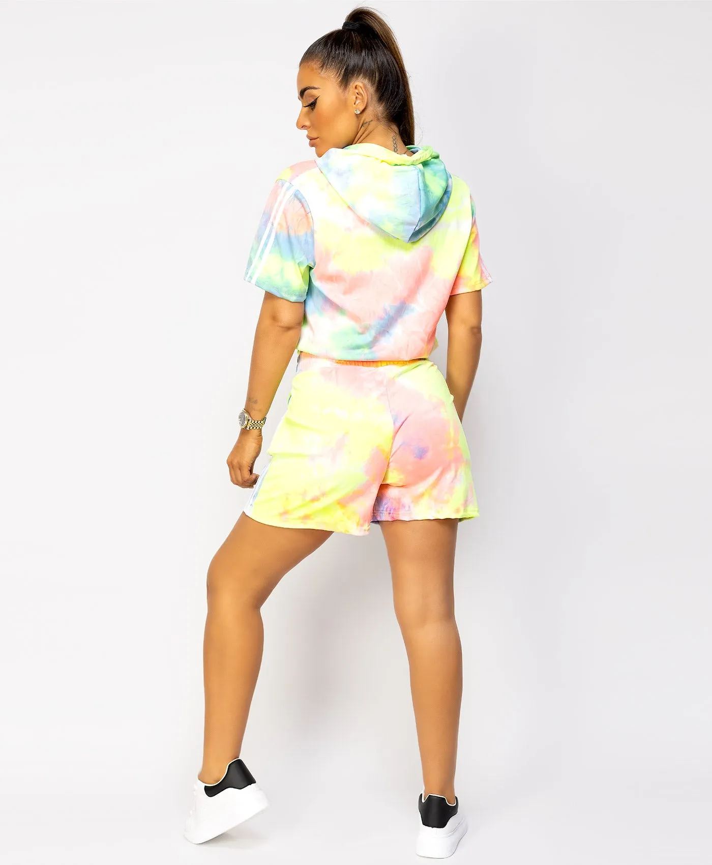 Tie-Dye Hoodie & Shorts Loungewear Co ord Set