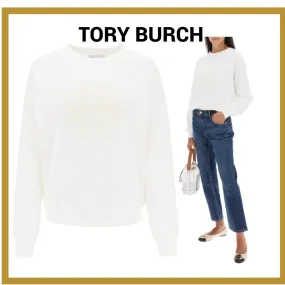 Tory Burch  |Unisex Street Style Long Sleeves Cotton Logo