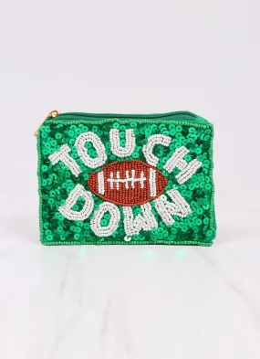 Touch Down Sequin Pouch GREEN