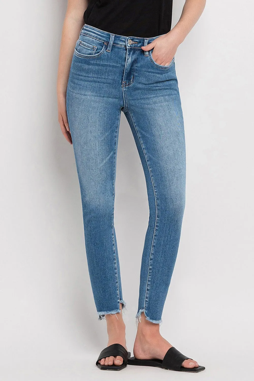 Vervet High Rise Raw Hem Skinny