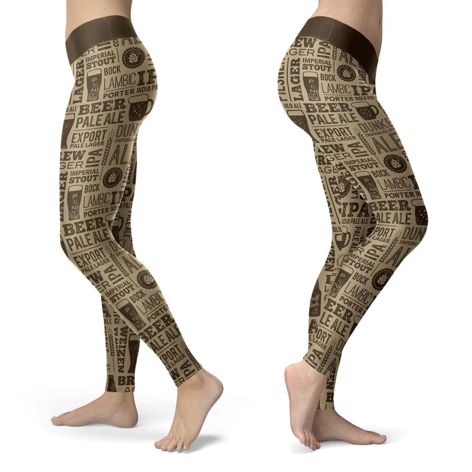 Vintage Beer Pattern Leggings