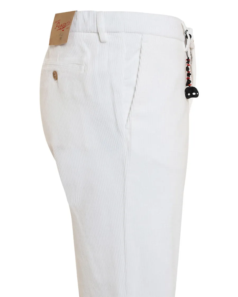 White Corduroy Casual Pant