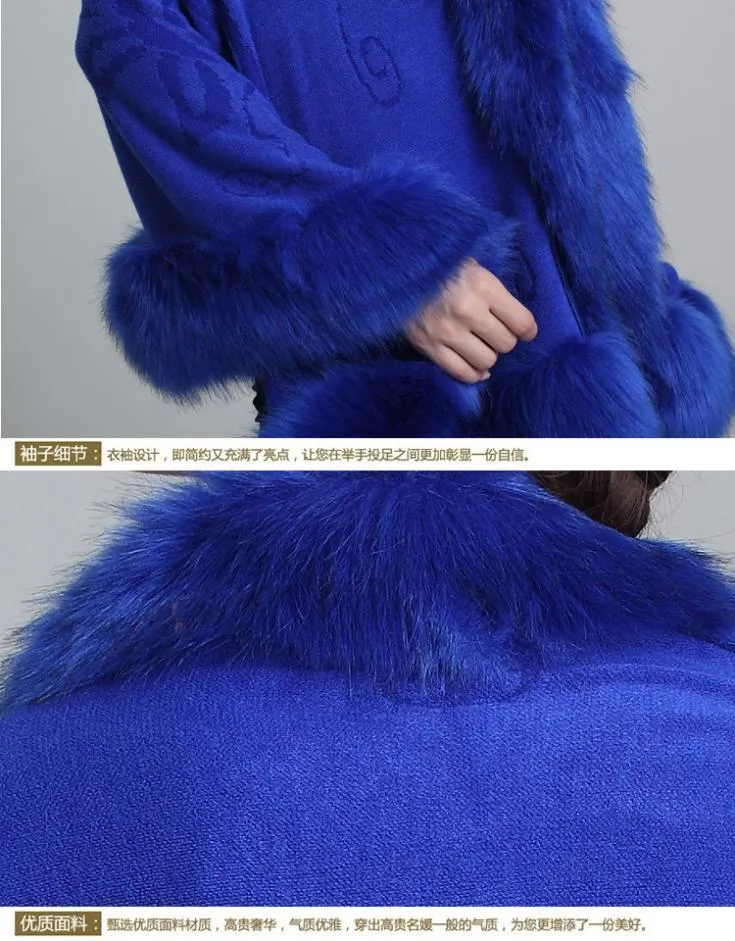 Winter Fashion Women's Synthetic Fur Collar Shawl Cape