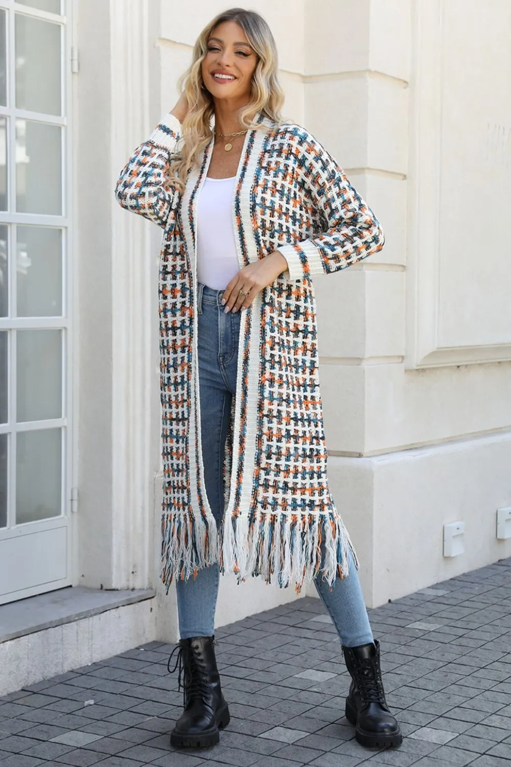 Wishing For Rainbows Fringe Hem Cardigan