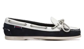 Womens Womens Nina Suede Bala Moccasin Navy _ White - Womens Sebago® Shoes